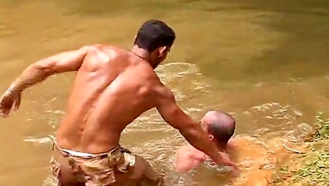 After Hard Training In Dsungel Soldier Is Pushed To Blowjob And Fucked Hard By His Sergeant - Teaser Video