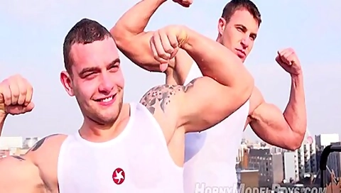 Charming Male Models Jerkoff And Shower