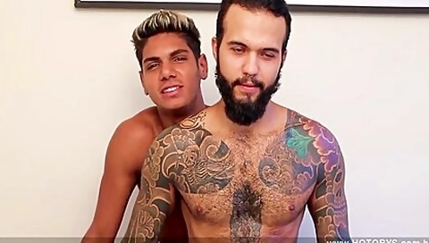 Tattooed Latino Barefucked By Younger Latino